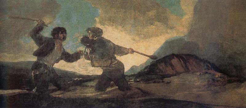 Francisco Goya Cudgel Fight Norge oil painting art
